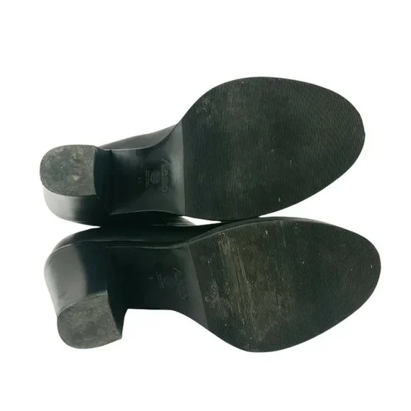 ACNE STUDIOS Star Black Leather Chelsea Ankle Heel Bootie Boots Size 41 - Picture 8 of 12